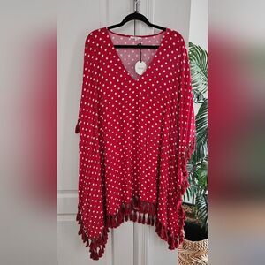 Nwt Revolve tularosa polka dot tassel poncho